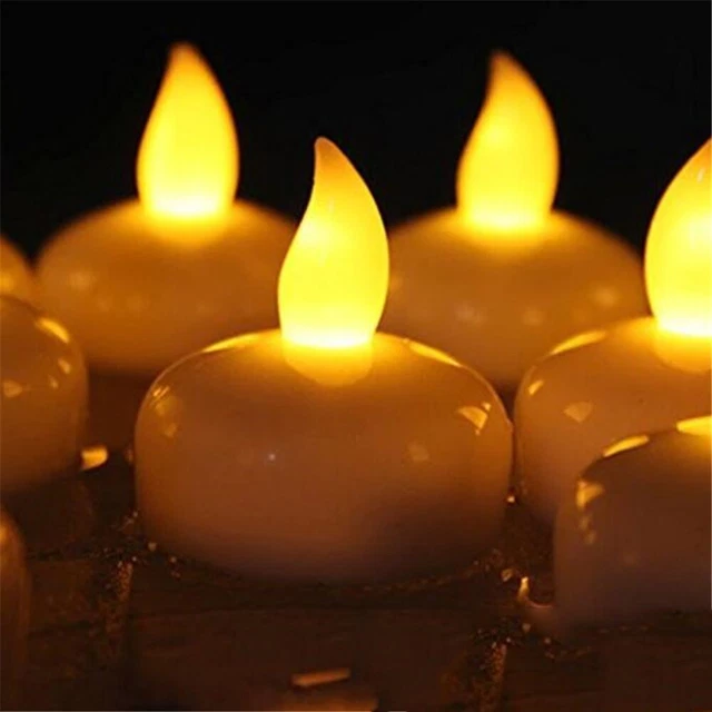 12pcs Led Waterproof Flameless Candle Lamp Home Decor Flickering Party Floating