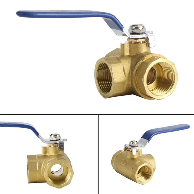 3-Way Ball Valve Female T Port Lever Handle 3/4" NPT Made Of Forged Brass S2