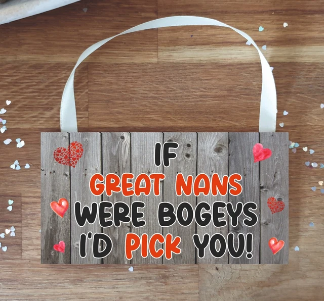 Great Nan Plakette - Wenn große Mädchen Bogeys wären - lustiges Geschenk - Sadnick Geschenke