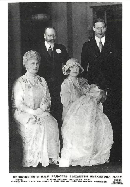 Royalty Postcard, Christening of HRH Princess Elizabeth Alexandra Mary 1926 QX0