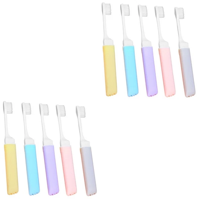 10 Pcs Plastic Toothbrush Folding for Travel Halitosis Aldult