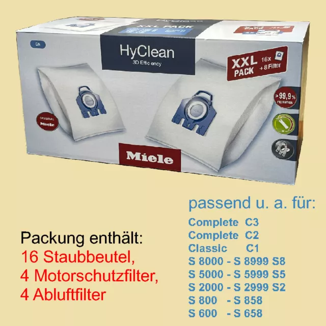 Miele Staubbeutel GN - XXL Pack - 16 Staubbeutel für Classic C1, Complete C2, C3