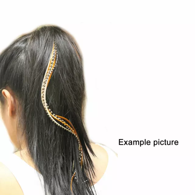 Extensions de plumes de cheveux long blanchiment grizzli extension 3