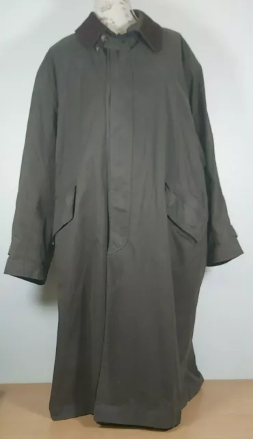 STRELLSON Trench Coat Switzerland Olive Green Blizzard Cotton Men's Size 46