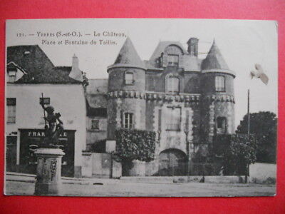 YERRES  :  Le Château -  Place et Fontaine du Taillis.......VO.1905.