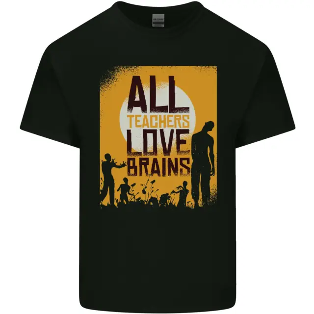 Zombie Insegnante Love Cervelli Halloween Divertente Uomo Cotone T-Shirt