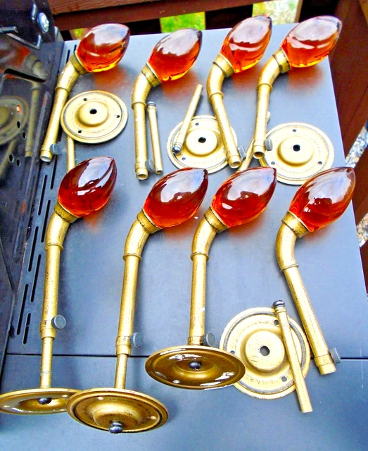 8  Solid Amber Glass Drape Tiebacks