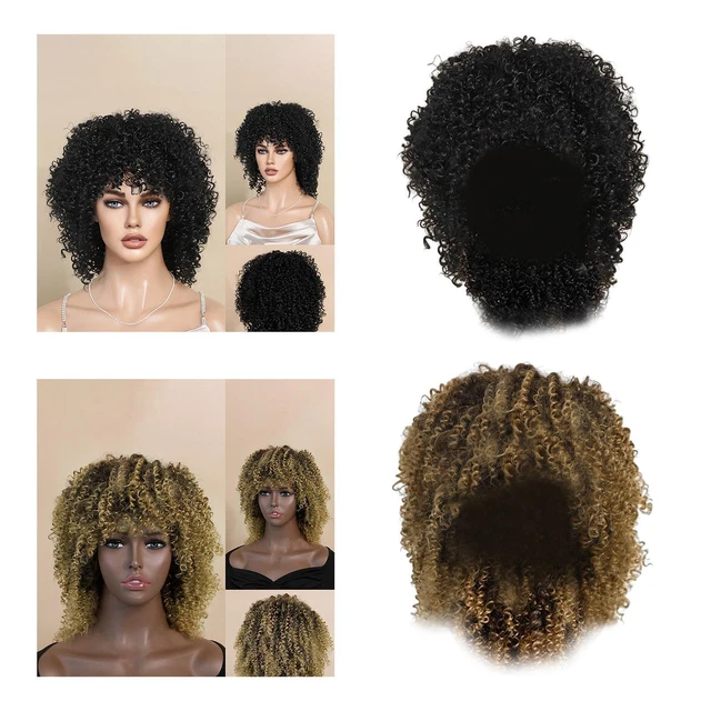 Pelucas afro con malla para el pelo en forma de rizo africano libre para la