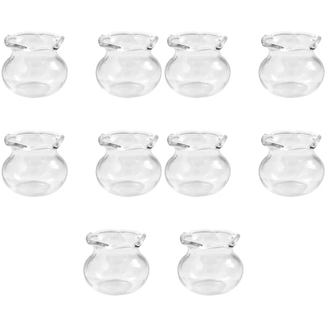10 Pcs Goldfish Bowl Accessories Decorative Glass Vase Miniature Fish Bowl