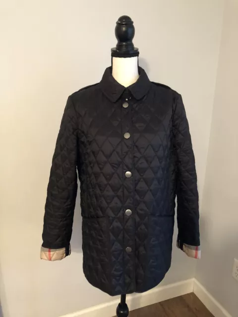 Authentic Burberry Brit Kencott Quilted Black Jacket Sz L