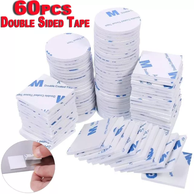 NEW Double Sided Sticker Tape Side Wall Car Self Adhesive Pads Round Square