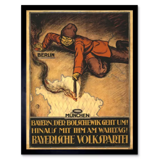 Propaganda Political Weimar Germany Anti Bolshevik Munich Bavaria Framed Print