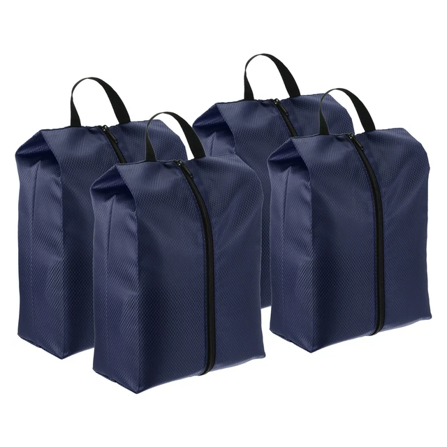 4 pz borse per scarpe da viaggio, borsa per scarpe portatile con cerniera da viaggio, blu navy