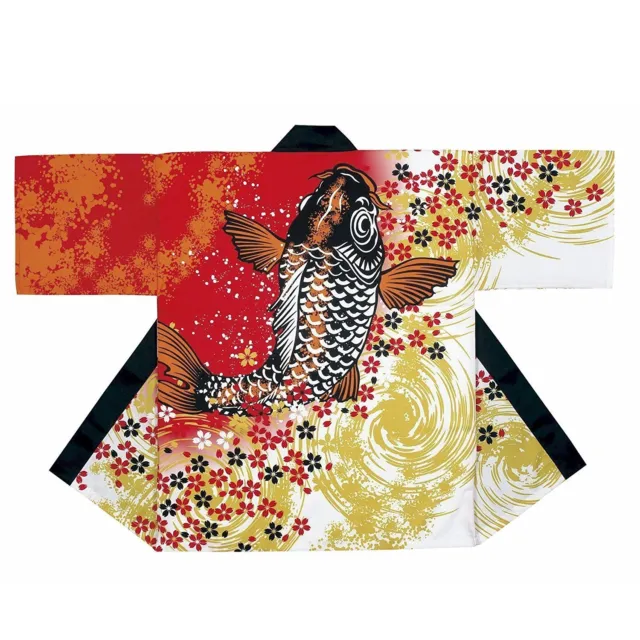 Japanese Traditional Festival Coat HAPPI Yukata Kimono Roomwear Carp Japan