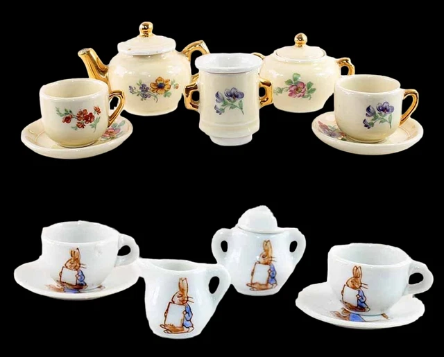 Lot Ancienne Dinette En étain/fer - Jouet Enfant Pour Poupée