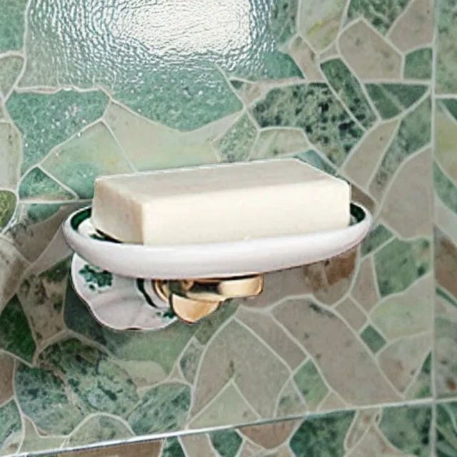 Vintage Wall Mount Soap Dish White/Green Ivy Porcelain Tray | Renovator's Supply