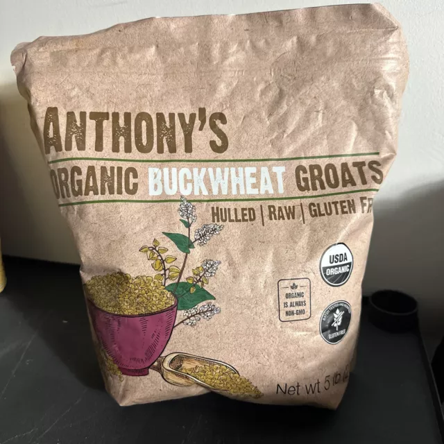5lbs - Anthony’s- Organic Buckwheat Groats - Gluten Free - Vegan - BB 03/31/2025
