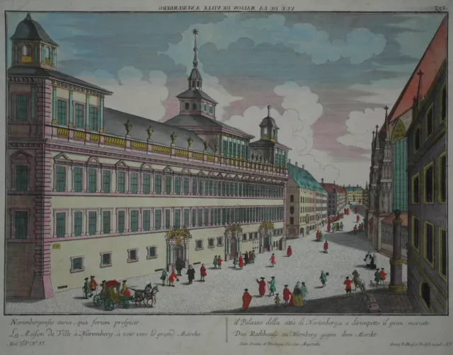 Guckkastenblatt von Nürnberg - Nürnberger Rathaus - Original von Probst um 1770