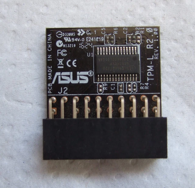 ASUS TPM-L R2.0, Trusted Platform Module. 20-Pin. Fully working. £30.00 ...