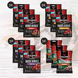 Jack Links Beef Jerky Probierpack 25g (12 x 25 g) - Trockenfleisch - 4 Varianten