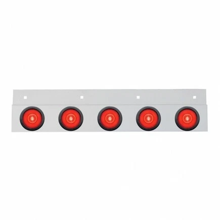 Mud Flap Bracket With 6 LED GloLight Bar, Chrome Finish, Red LED Color; 63797