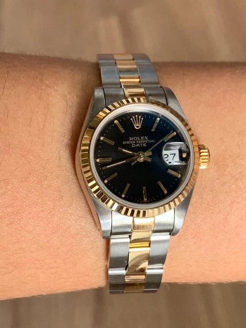 Rolex Oyster Perpetual Datejust Ladies 69173 Sapphire 26Mm Gold & Steel #5446 Rolex Oyster Perpetual Datejust Ladies 69173 Sapphire 26Mm Gold & Steel #5446