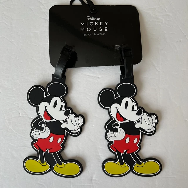DISNEY MICKEY MOUSE Luggage Travel Bag Tags Set of Two Mickey Mouse Classic NEW 16.99 PicClick UK