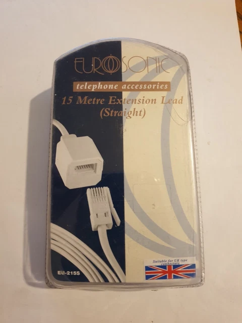 Eurosonic 15m Téléphone Internet Fixe Rallonge Droit