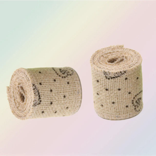 2 Pcs Christmas Ribbon 6cm Ornament Ribbon Ribbons Linen Ribbon