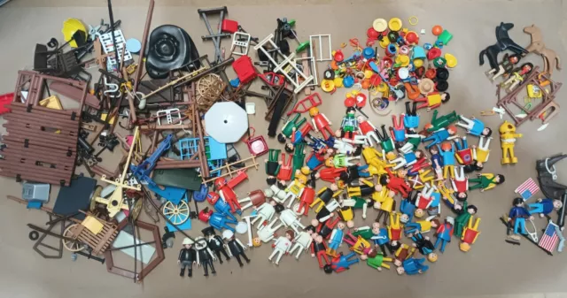 Geobra Playmobil Mixed Toy Lot of Figures 1974 & Up Indian Union Police Westen