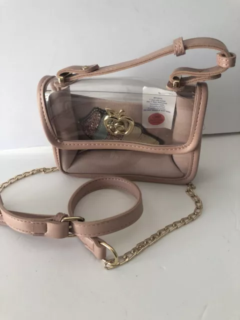 crossbody blush light pink purse see through clear adjustable strap