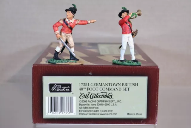 BRITAINS 17351 AMERICAN REVOLUTION GERMANTOWN BRITISH 40th FOOT COMMAND SET od