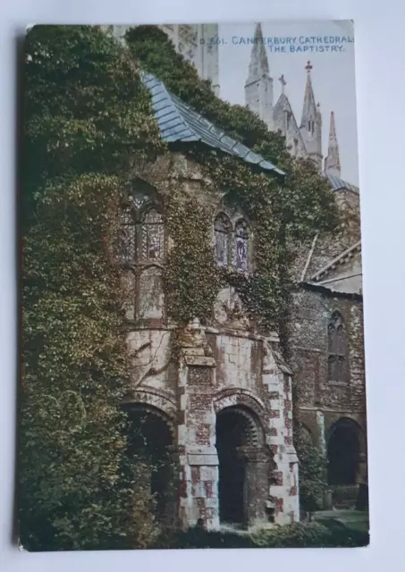 Unposted Photochrom Celesque Postcard - Canterbury Cathedral. The Baptistry  (b)