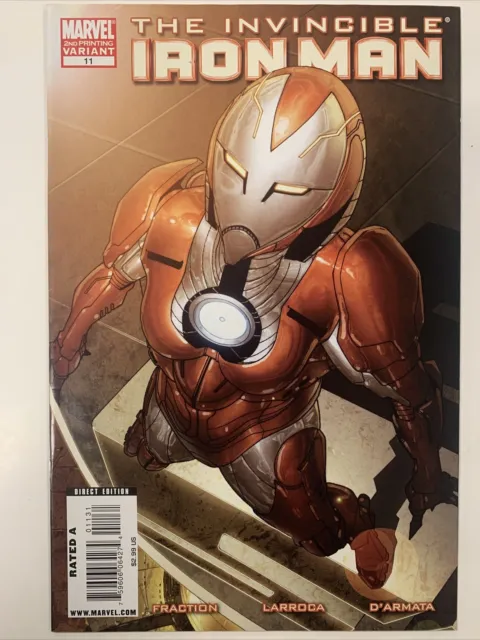 Invincible Iron Man #11 (Marvel, 2009) 2nd Print 1st Full Rescue Larroca NM-