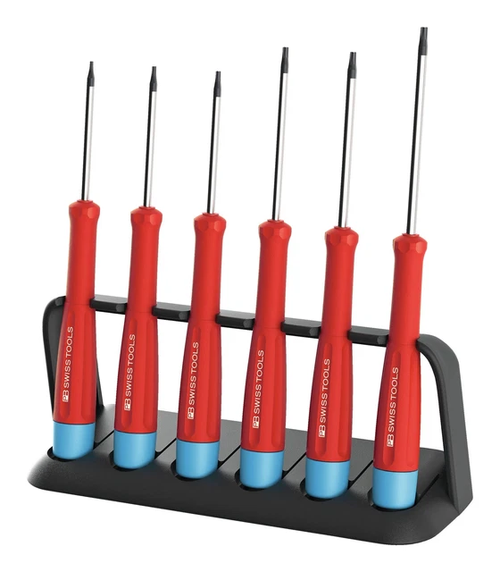 PB Swiss Tools Winkelschraubendreher-Set Torx 8-teilig – T6 Bis T25, Gekordelt, Mit Halterung