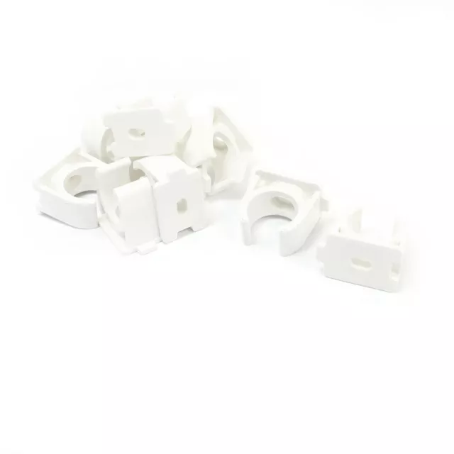 10Pcs White PVC-U Push-fit Open Pipe Clamps Tube Clips Fittings 20mm Dia