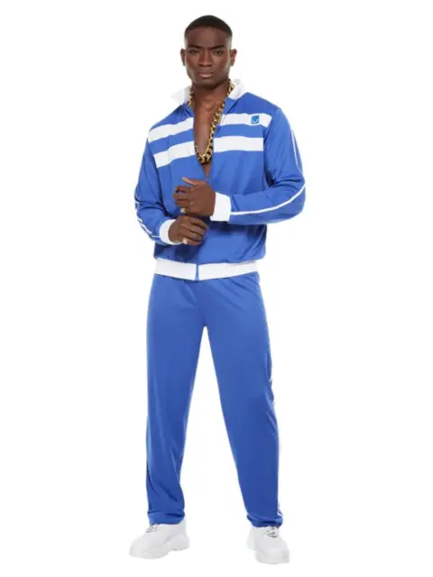 80S HEIGHT OF Fashion Shell Suit Costume, Blue £23.09 - PicClick UK