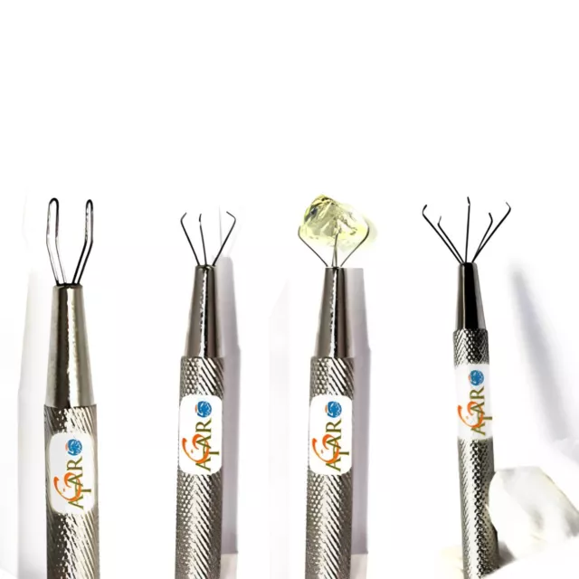 4 Pieces Holder Pick-Up Tool Diamond Gems Tweezers 2,3,4 &5 Prong Tweezers ATL14