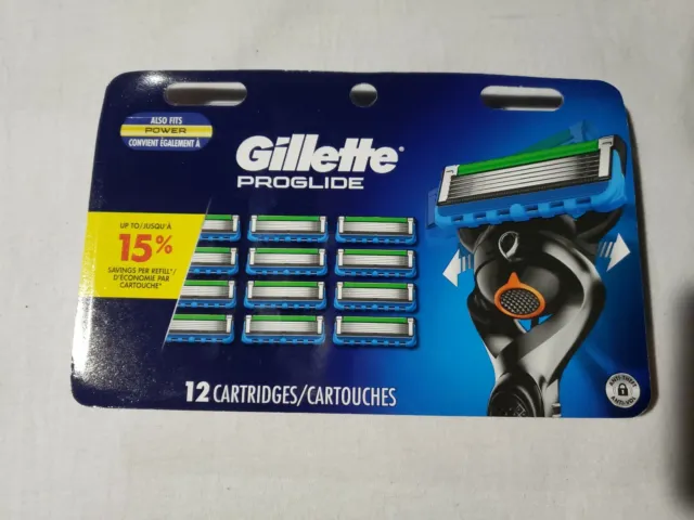 Paquete de 12 cartuchos de recarga Gillette ProGlide totalmente nuevos S&H gratis