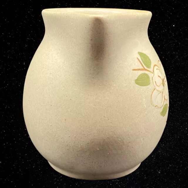 Vintage Pigeon Forge Art Pottery Pitcher Dogwood Design 5”T 6”W 3