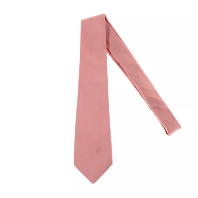 Kiton NWOT 100% Silk Seven Fold Neck Tie in Solid Pink Made in Italy
