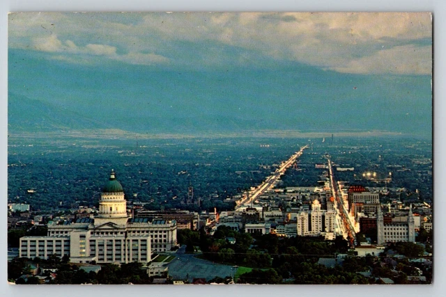 Salt Lake City Utah UT Vintage Postcard Aerial View State Capitol