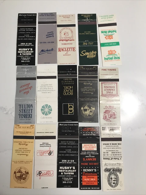 Toronto Ontario Canada Lot of 94 Matchbook Covers Mostly Different Businesses
