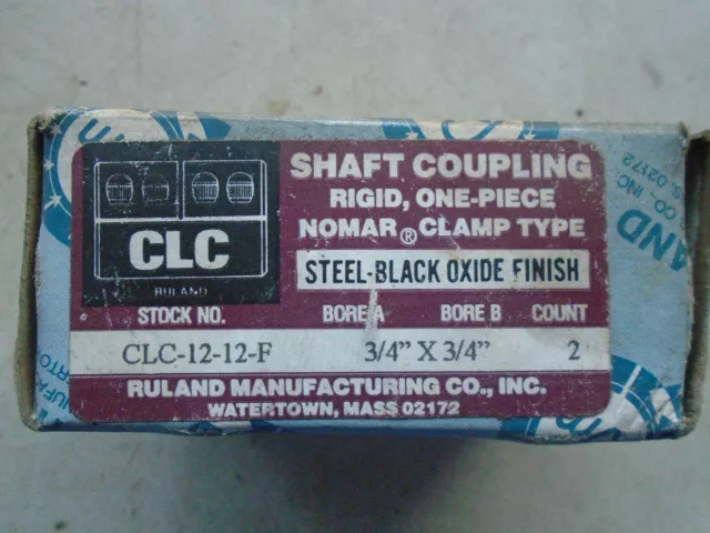 2 TWO Ruland Manufacturing Rigid One Piece Shaft Couplings CLC-12-12-F 3/4"x3/4"