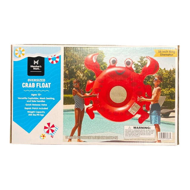 MEMBER'S MARK OVERSIZED Inflatable Pool Float with Cupholders (Crab