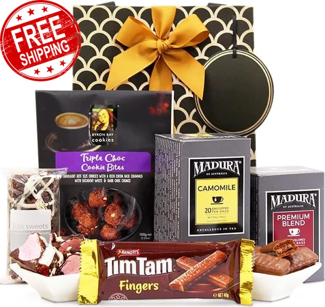 Tea Lover Gift Hamper with Premium Teas, Salted Caramel Bites & Rocky Road - Swe