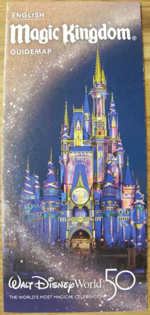 WALT DISNEY WORLD Magic Kingdom Guide map Brochure 50th Anniversary NEW ...