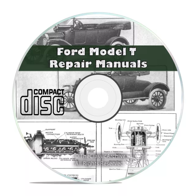 Classic Ford Model T Car Repair, Construction, Operation Manuals Books CD V48