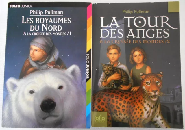 LOT de 2 LIVRES FOLIO A LA CROISEE DES MONDES TRILOGIE Tome 1 & 2 Philip PULLMAN