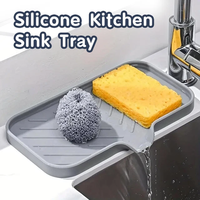 Tappetino In Silicone Per Lavello Cucina 46x31,7 Cm – Antiscivolo, Resistente Al Calore Fino A 260°C, Riduce Rumore E Protegge Le Stoviglie (Bianco)